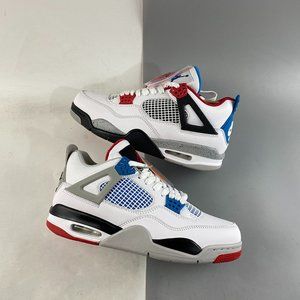 Air Jordan 4 Retro White and Blue Sneakers